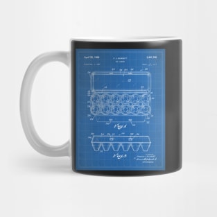 Egg Carton Patent - Kitchen Chef Farming Farmhouse Art - Blueprint Mug